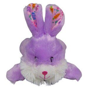 Purple Easter Bunny Plush Floppy Ears Print Carrot Egg Bow